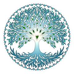 Tree of life, Celtic mythology, Yggdrasil, heart, isolated