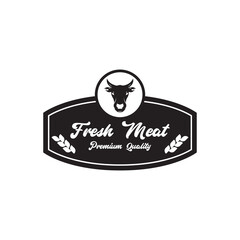 Premium meat shop vintage label design