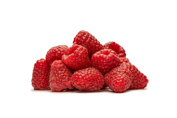 Tasty raspberries isolated on  white background.