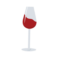 Transparent glass with red wine vector illustration.	