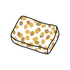 tempeh doodle icon, vector color line illustration