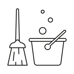 Housekeeping concept line icon. Simple element illustration. Housekeeping concept outline symbol design from family set. Can be used for web and mobile on white background