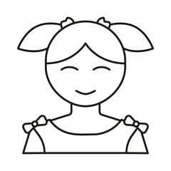 Child, daughter concept line icon. Simple element illustration. Child, daughter concept outline symbol design from family set. Can be used for web and mobile on white background