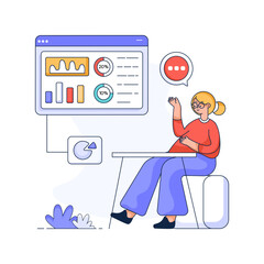 Check out flat illustration of media user 