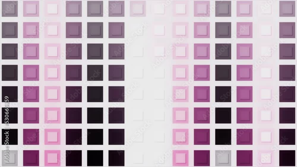 Poster moving squares for transitions. motion. pixel squares move in computer style on white background. pi