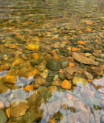 Clear water river rocks
