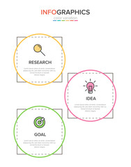Vertical infographic design with icons and 3 options or steps. Thin line. Infographics business concept. Can be used for info graphics, flow charts, presentations, mobile web sites, printed materials.