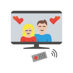 Tv Screen colored icon. Simple colored element illustration. Tv Screen concept symbol design from family set. Can be used for web and mobile