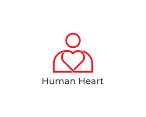Human Heart Logo Concept icon symbol sign Design Element. Love, Health Care, Medical Logotype. Vector illustration logo template