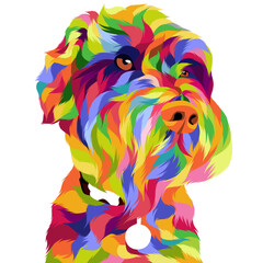 Dog vector pop art illustration