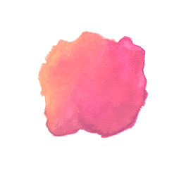 Colorful watercolor spot on isolated white background. Colored aquarelle art. Hand drawn watercolour stain