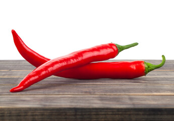 Red hot pepper isolated on white background.