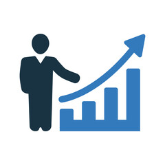 Analytics, career, growth icon. Simple flat design Concept.