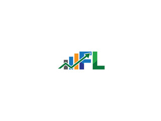 Colorful FL Logo Icon, Creative Fl Financial Logo Letter Vector Image Design