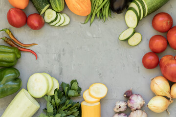 vegetables on wooden table