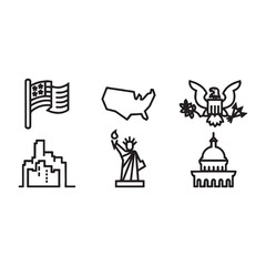 Fototapeta na wymiar set of icons with landmarks