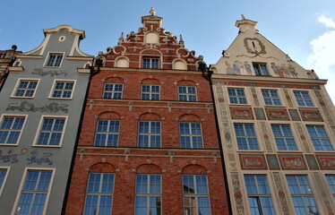 Fototapeta na wymiar Schöne Hausfassaden in Danzig