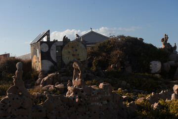 house with architecture on the beach of Muxia