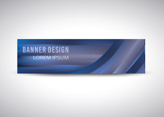 Abstract wavy purple blue banner design.