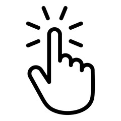 Logotipo aislado con contorno de mano como puntero como mouse con lineas - obrazy, fototapety, plakaty