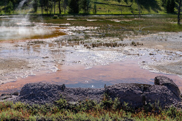 Geothermal activity in Yellowstone National Park Wyoming