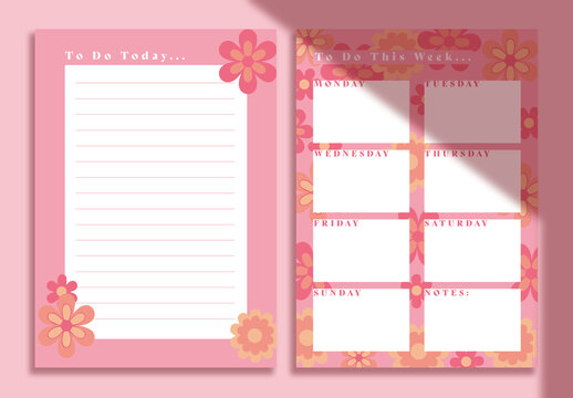 Planner with Flowers
