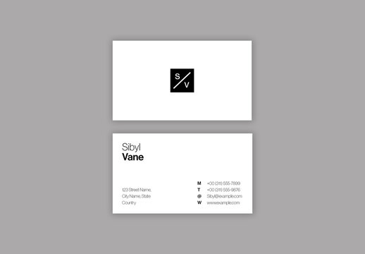 Minimal Black and White Business Card Layout