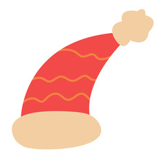 Hat in cartoon style. Element for creating Christmas and New Year's design.