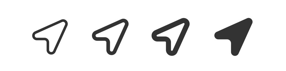 Location arrow icon. Pointer GPS symbol in vector flat