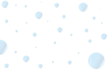 Realistic soap bubbles on a white isolated background.