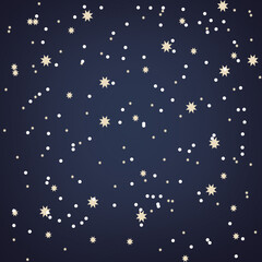 Background waterfall of stars starry blue sky Christmas night