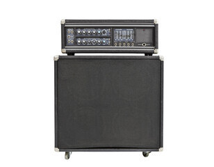 Vintage rock and roll bass amplifier isolated. - obrazy, fototapety, plakaty