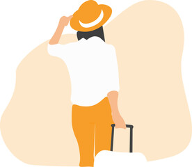 Traveller Illustration | Traveller Image (Orange)	