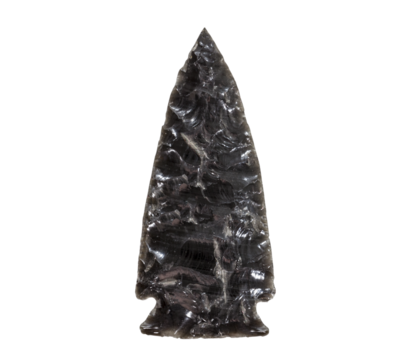 VIntage stone obsidian arrowhead isolated. - Powered by Adobe