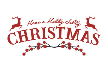 Holly Jolly Christmas | Farmhouse | Print | EPS10
