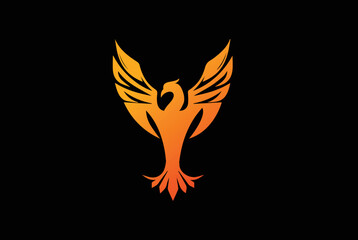 phoenix logo design logo template with black background