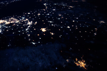 Earth from space at night. Elements of this image furnished by NASA