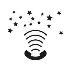 handset signal. Call symbol. Telephone sign. Vector illustration. Stock image.