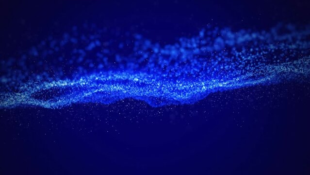 Animation of spots moving over blue background