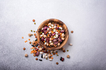 Mix of different legumes for healthy nutrition