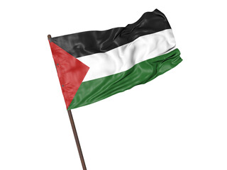 Fototapeta na wymiar Flag of Palestine, Waving Palestine Flag, Transparent Background