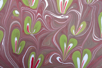 Ebru  marbling  background with heart shape. Unique art  marbling texture  background