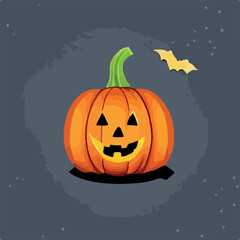Isolated halloween pumpkin in white background
