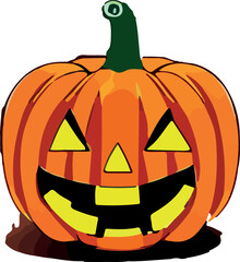 Isolated halloween pumpkin in white background