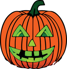 Isolated halloween pumpkin in white background