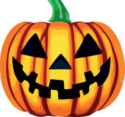 Isolated halloween pumpkin in white background