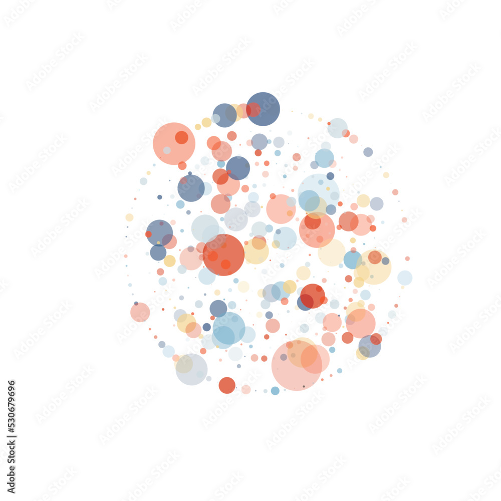 Aufkleber Abstract dotted circle. Vector background. Halftone effect modern design. Simple trand color