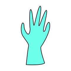 Cute alien hand. Vector illustration on isolated background. Human palm. 