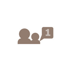 icon vector for icon notification chatting or new friends for social media 