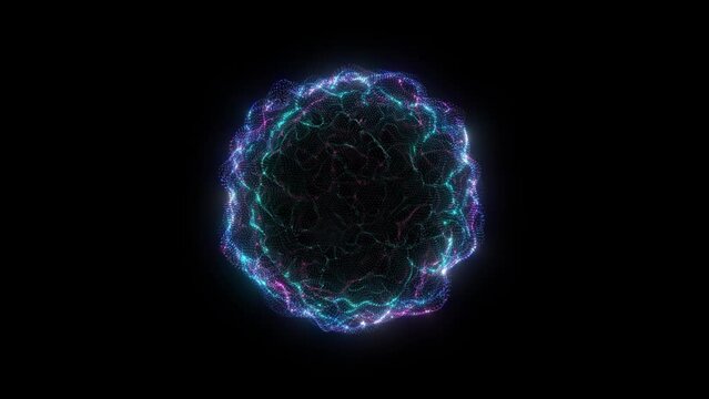 Circular equalizer animation. Music sound wave. Big data visualization. 4k animation. 3d rendering.